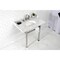 Kingston Brass 36 Carrara Marble Console Sink with Stainless Steel Legs, Marble WhitePolished Nickel LMS36MOQ6 - alternate 6